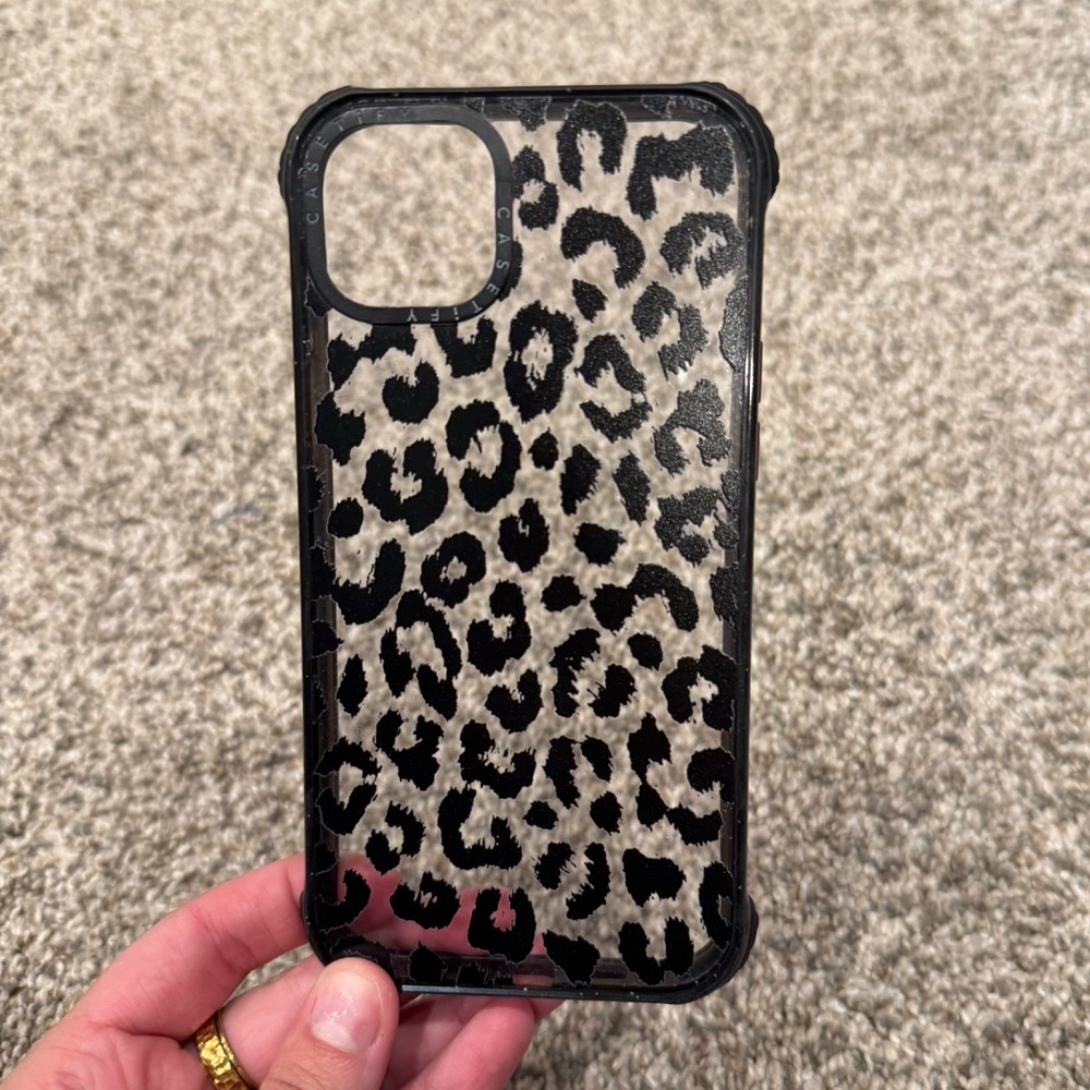 Leopard Print Phone Case - Black and Clear